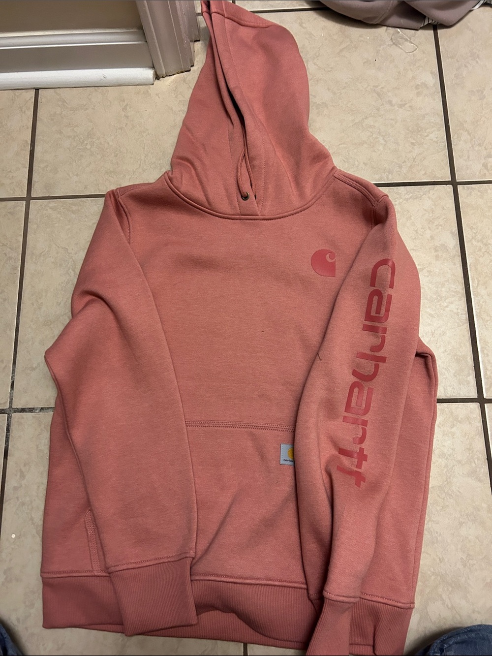 Carhartt Hooded Pullover in Dusty Rose Pink
